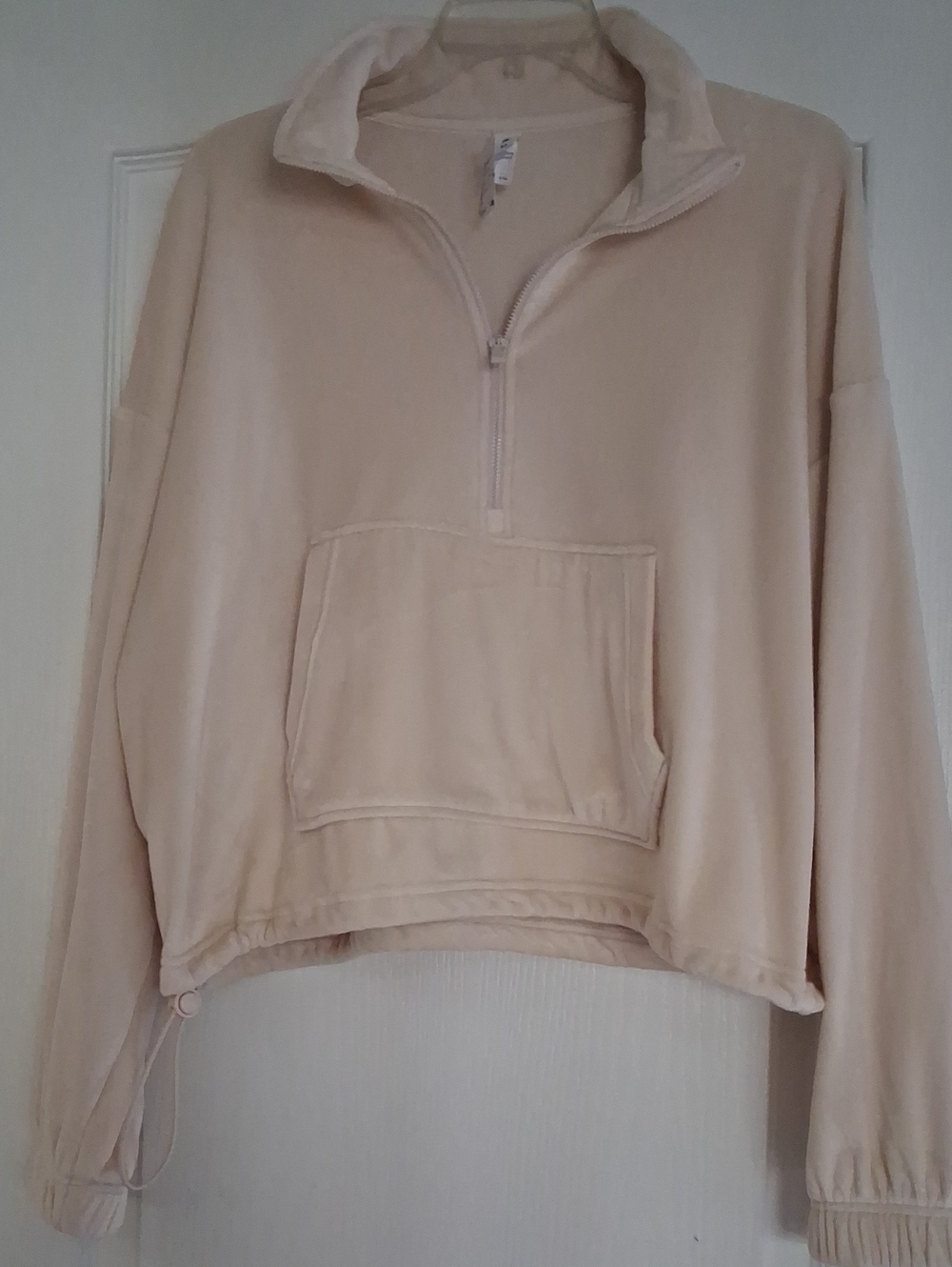 Women’s Cream Half-Zip Pullover Sweatshirt